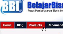 Pilih halaman Products pada menu utama